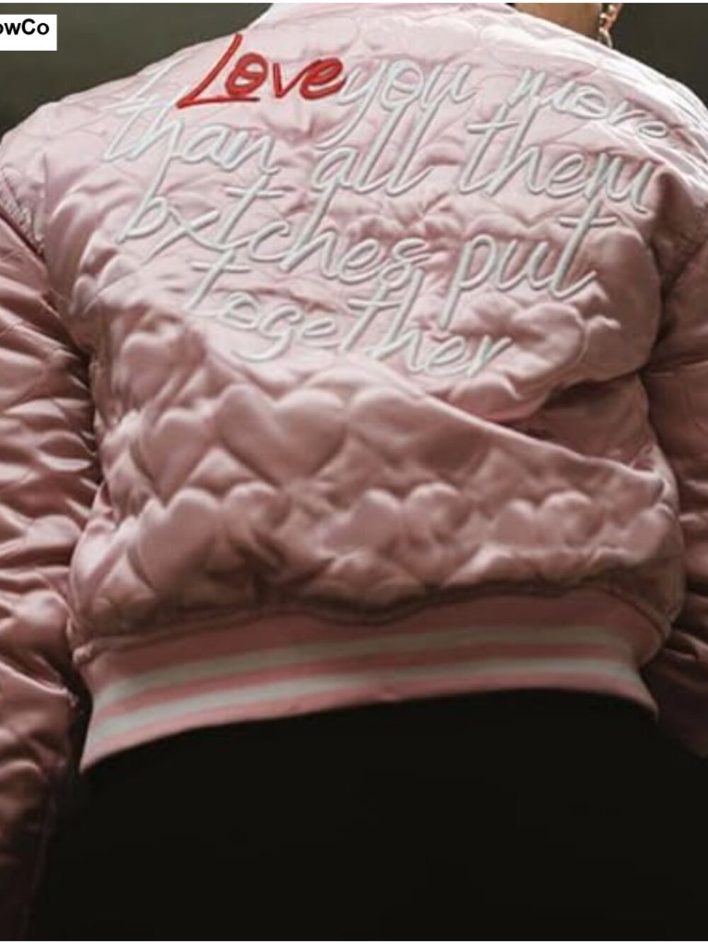 Women's Cropped Quilted Bomber Jacket Vintage Casual Varsity Embroidered Coat - Picture 3 of 5